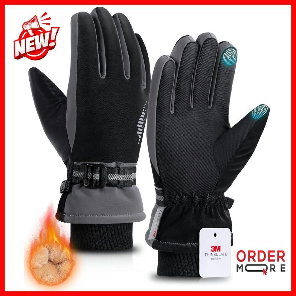 3M Thinsulate Thermal Ski Gloves Waterproof Touchscreen Unisex Cold Weather